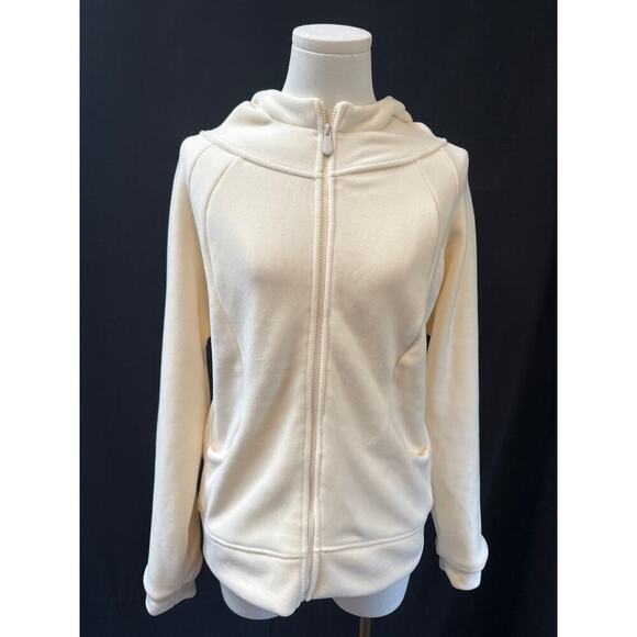 Womens Cream Zip-Up Hoodie Jacket - Picture 1 of 3